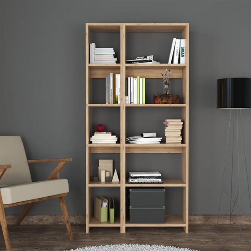 Biblioteca Alkathi Pako World Stejar 77x22x160 cm - 1 | YEO