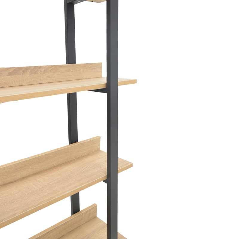 Biblioteca Almond, Pako World, Stejar-Negru, 120x29x185 cm - 2 | YEO