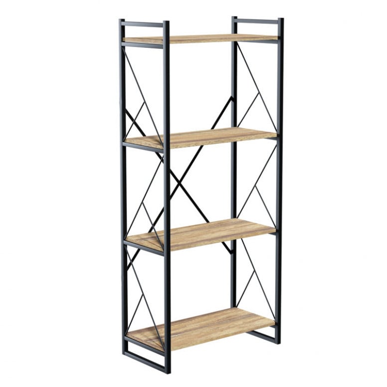 Biblioteca Baker nuc-negru 66x34x150cm