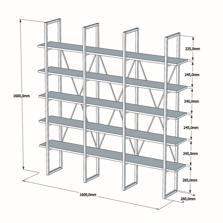 Biblioteca Beylerbe Walnut-Negru - 3 | YEO