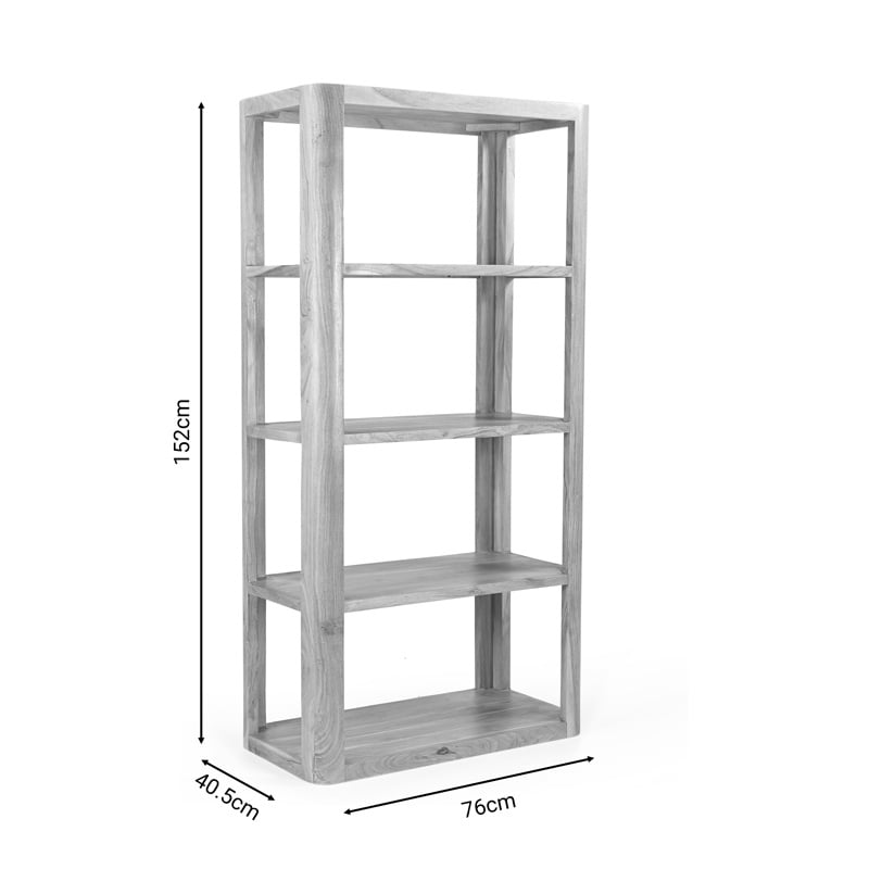 Biblioteca Chapter din lemn masiv de acacia 76x40.5x152 cm