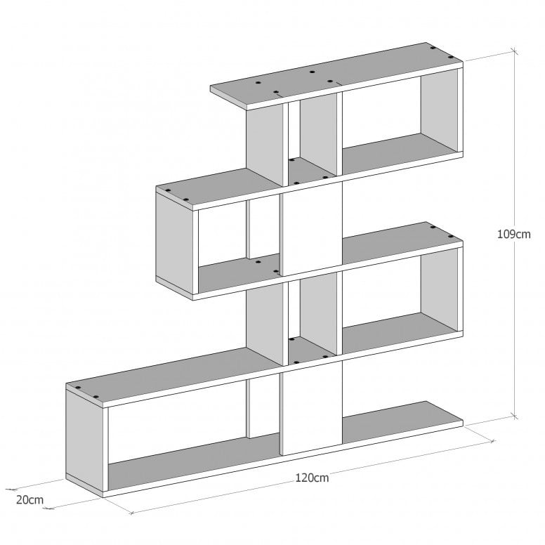 Biblioteca Karlin - Alb, Walnut - 3 | YEO