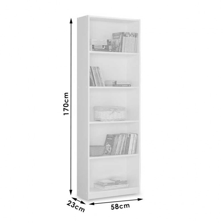 Biblioteca Max Alb 58x23x170 cm - 3 | YEO