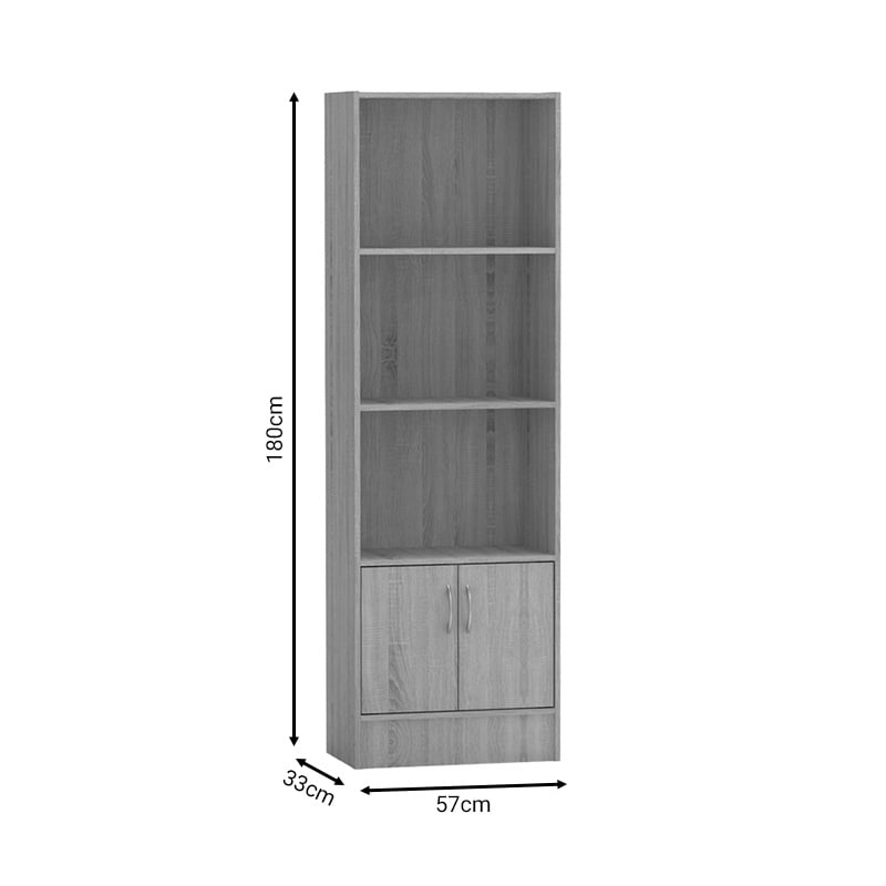 Biblioteca Negan melamina sonoma 57x33x180 cm - 4 | YEO