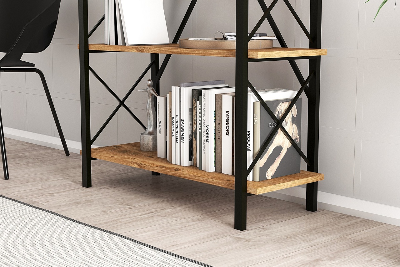 Biblioteca Nero Elit Walnut-Negru - 4 | YEO