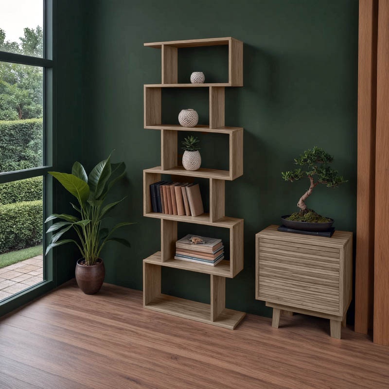 Biblioteca Sezen, Pako World, Stejar, 70x24x191 cm - 1 | YEO