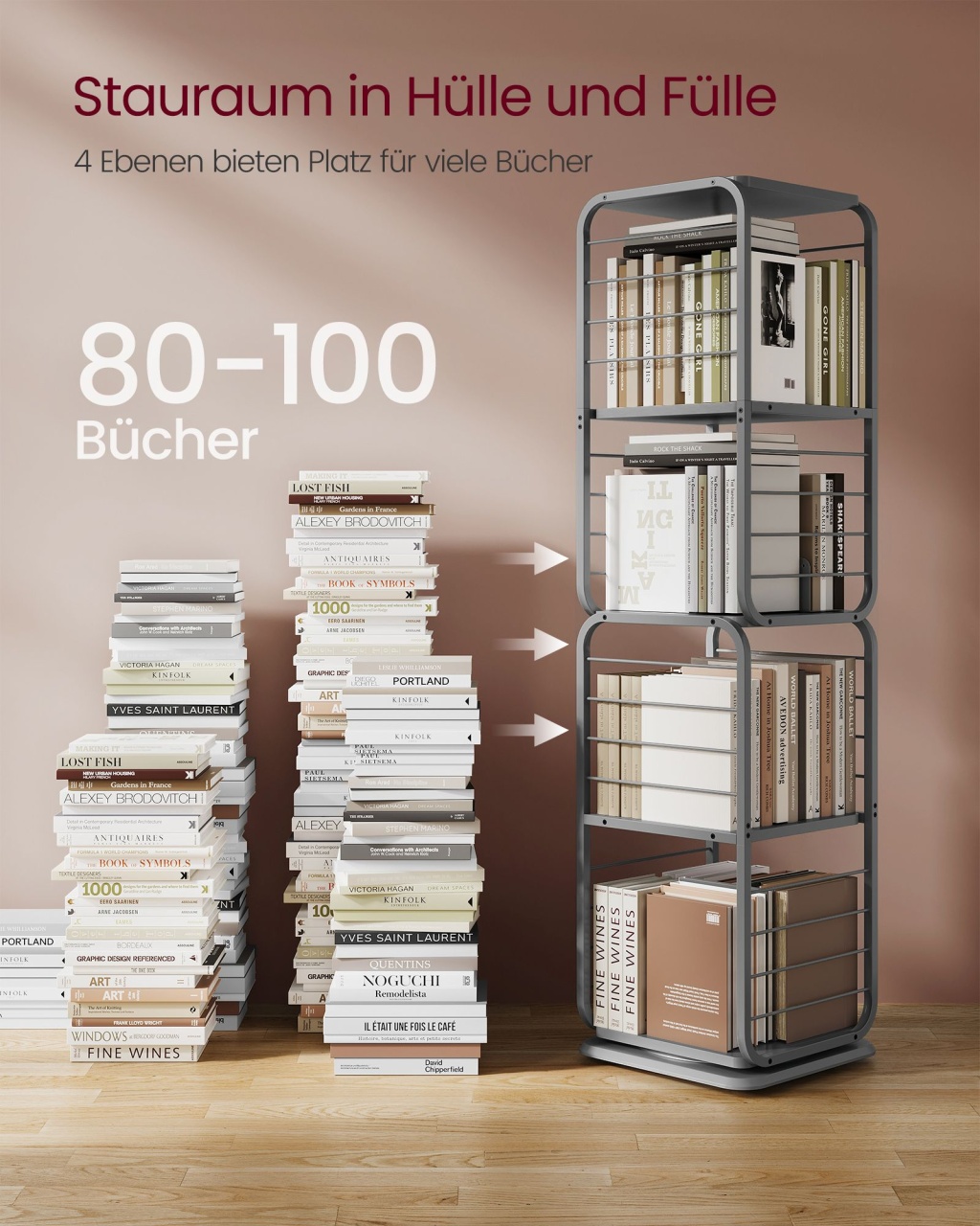 Biblioteca Vasagle Gri 43x43x158 cm - 4 | YEO