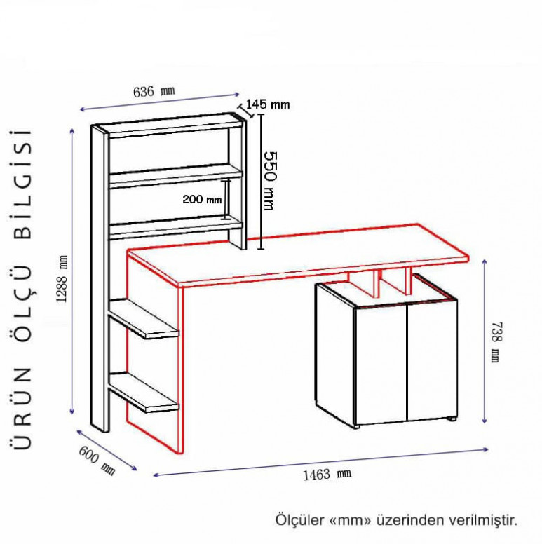 Birou Melis Alb-Antracit - 4 | YEO