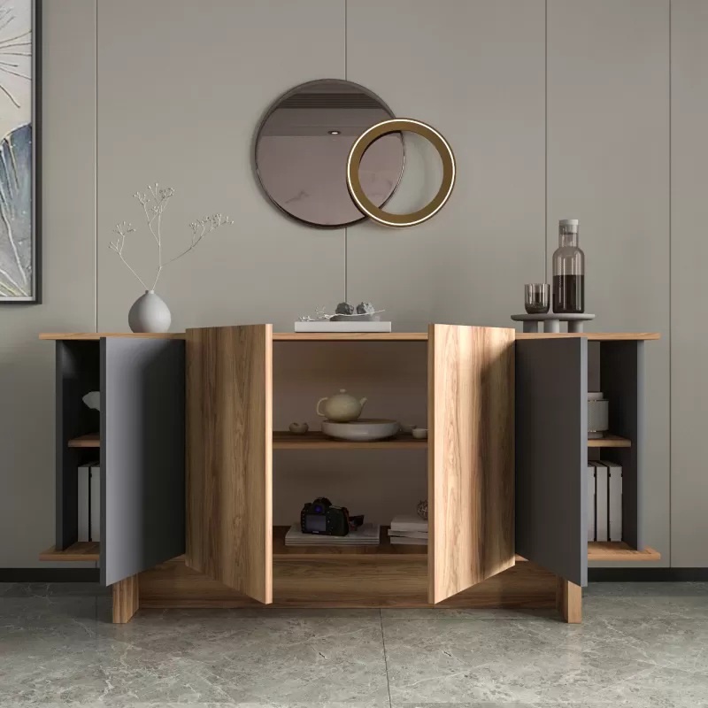 Bufet Aramos, Pako World, Antracit-Stejar, 180x45x80 cm - 2 | YEO