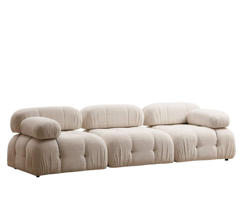 Canapea 3 locuri Bubble, Crem