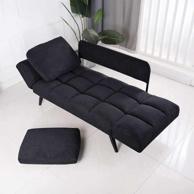 Canapea extensibila 3 locuri, Pako World, Jackie, Antracit-Negru, 190x78x75 cm - 1 | YEO