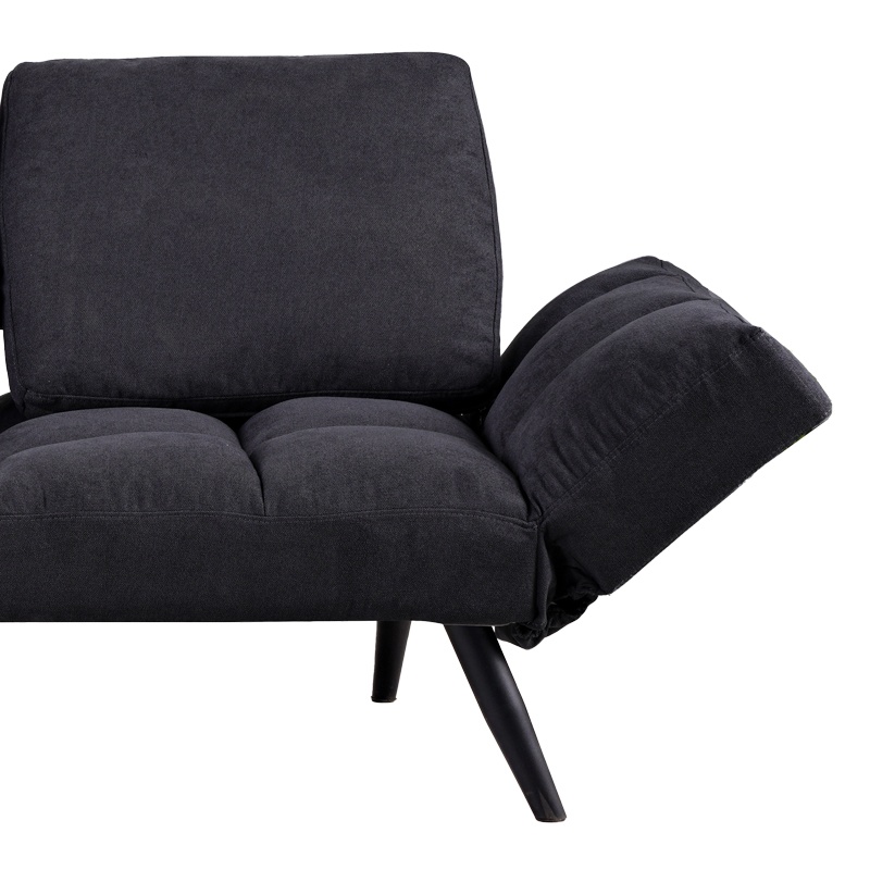 Canapea extensibila 3 locuri, Pako World, Jackie, Antracit-Negru, 190x78x75 cm - 3 | YEO