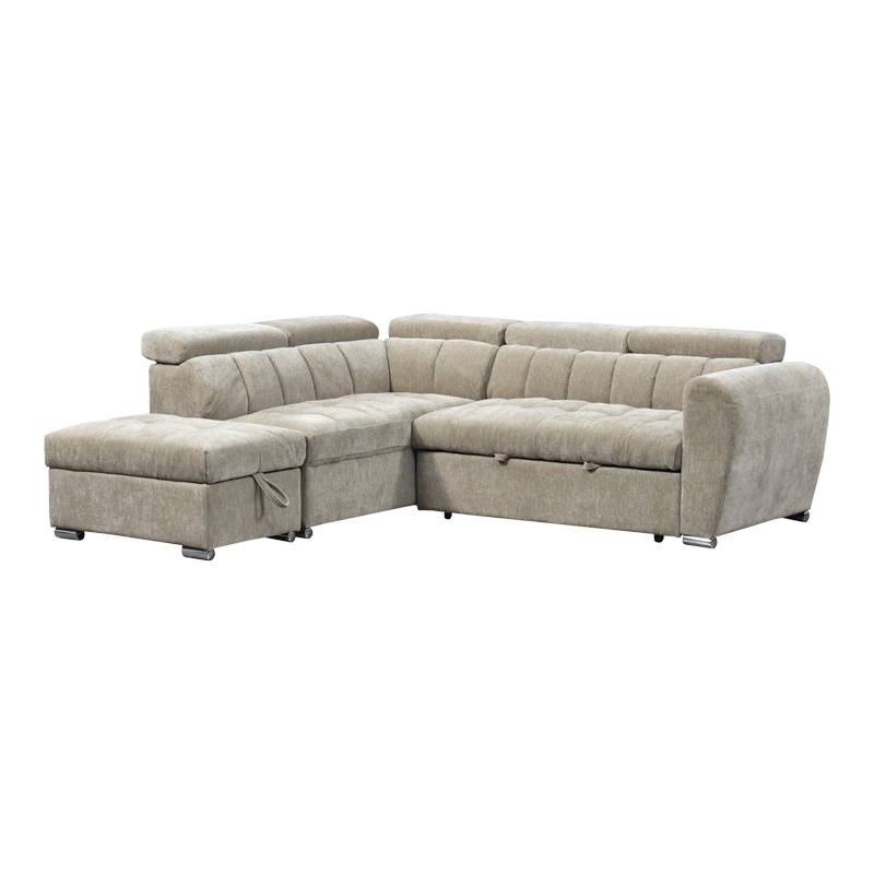 Coltar drapta extensibil cu depozitare, Nuvora, Pako, Bej 244x225x79 cm - 2
