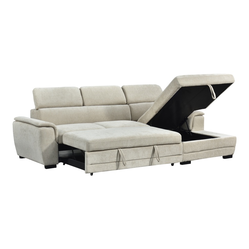 Coltar extensibil pe dreapta cu spatiu de depozitare, Dreamora, Bej, 167x270x82 cm - 4