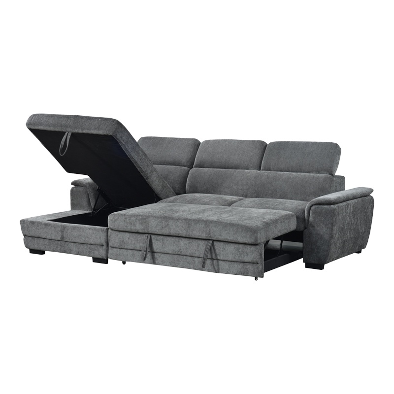 Coltar extensibil pe stanga cu spatiu de depozitare, Dreamora, Antracit, 167x270x82 cm - 4