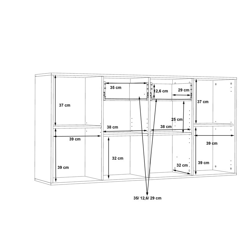 Comoda Drepen melaminat alb si sonoma 162.3x34.2x81.7 cm