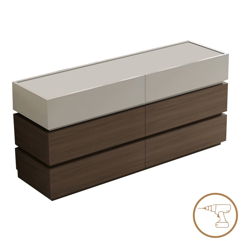 Comoda Sonlen cu sertare din MDF nuanta nuc-bej 120x40x72 cm