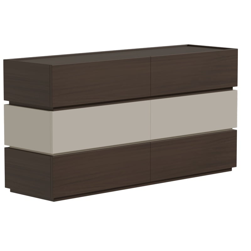 Comoda Sonlen cu sertare din MDF nuanta nuc-bej 120x40x72 cm - 2 | YEO