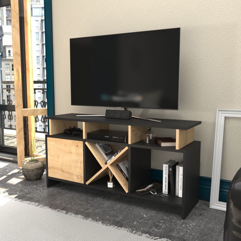 Comoda TV Auburn - Antracit, Oak - 2 | YEO