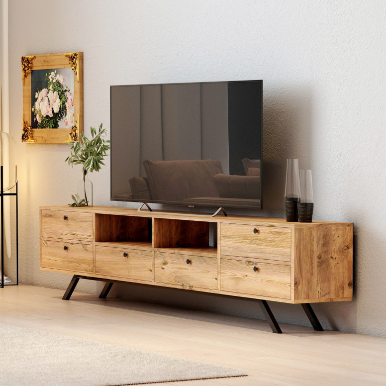 Comoda TV Beta Laizla Walnut-Negru