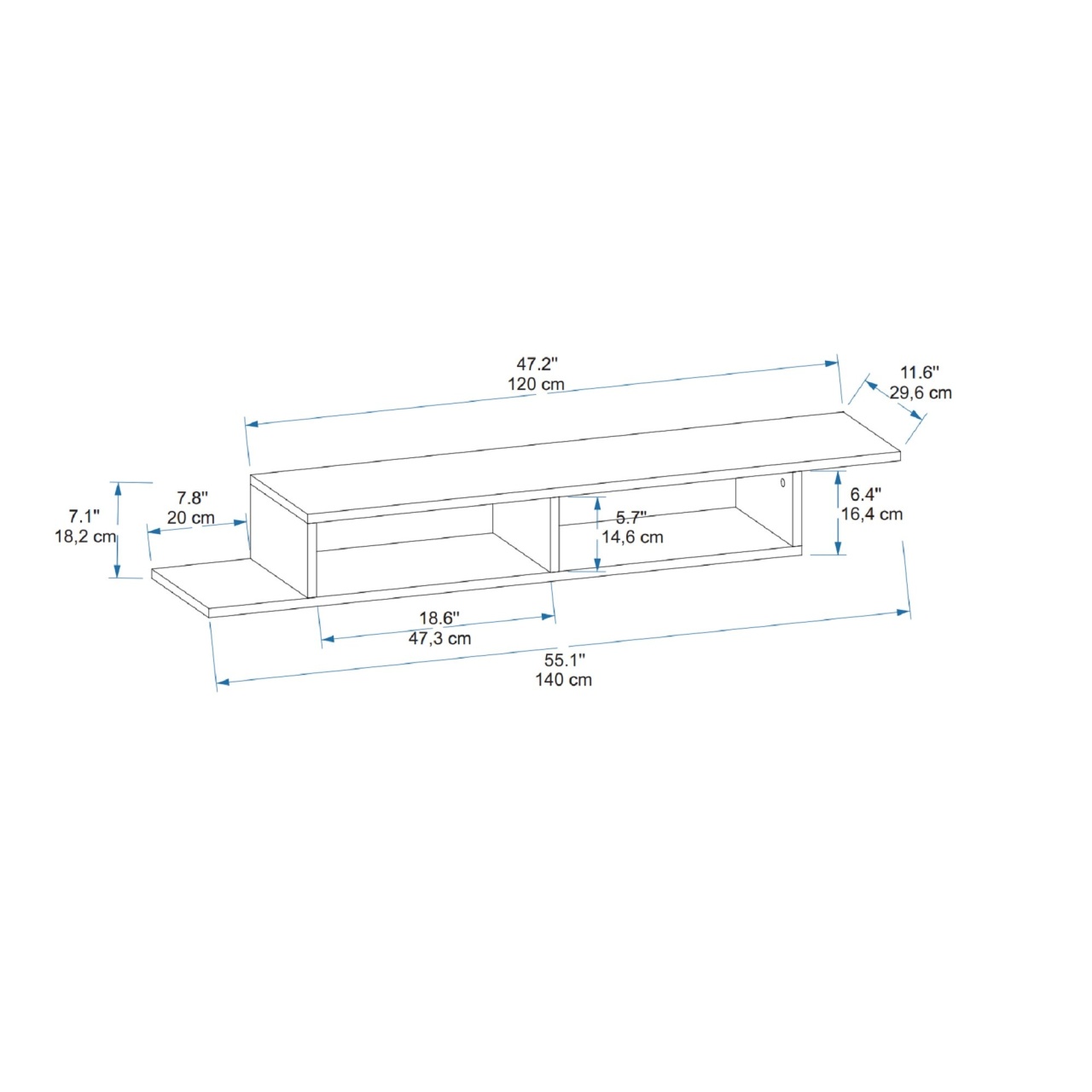 Comoda TV Muson Pin 120x29.6x18.2 cm