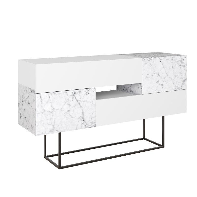 Comoda TV Roberta Pako World Alb 145x40x82 cm