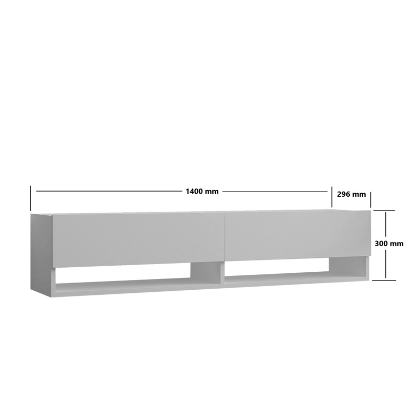 Comoda TV suspendata Melosa, Pako World, Alb, 141x30x31 cm