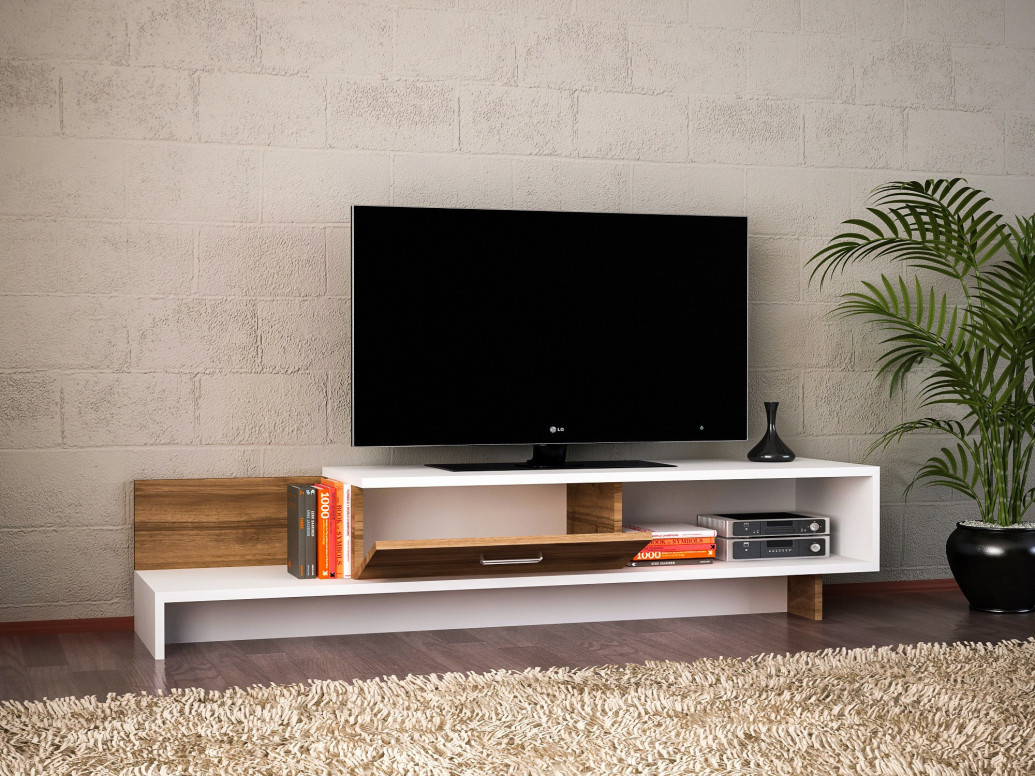 Comoda TV Wrap - Alb, Walnut - 1 | YEO