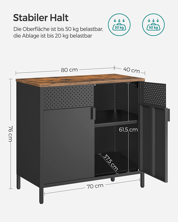 Comoda Vasagle, LSC102B01, 80 x 40 x 76 cm - 1 | YEO