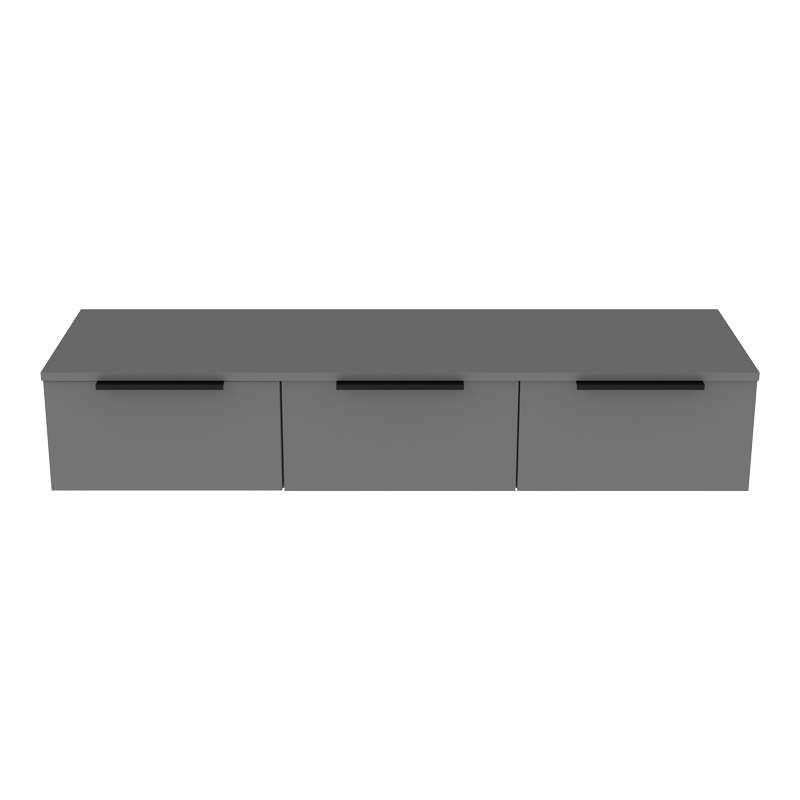 Consola cu 3 sertare Doha, Pako World, Gri inchis, 120x39x22 cm - 3 | YEO