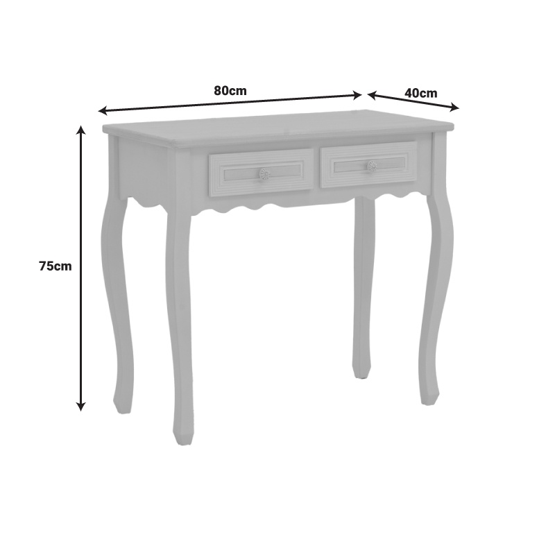 Consola Joliene Pako World Alb 80x40x75 cm