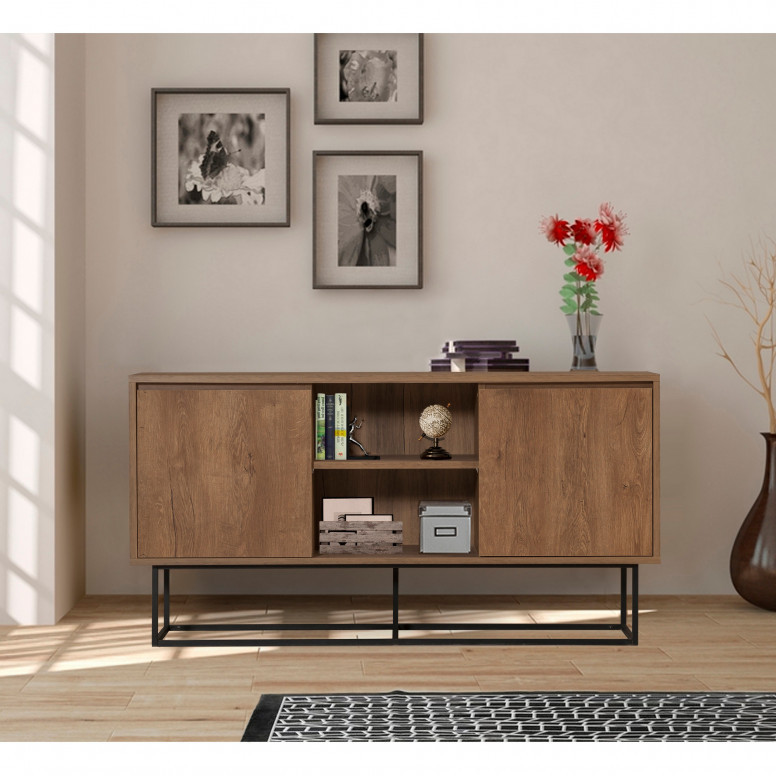 Consola Zela Walnut-Negru