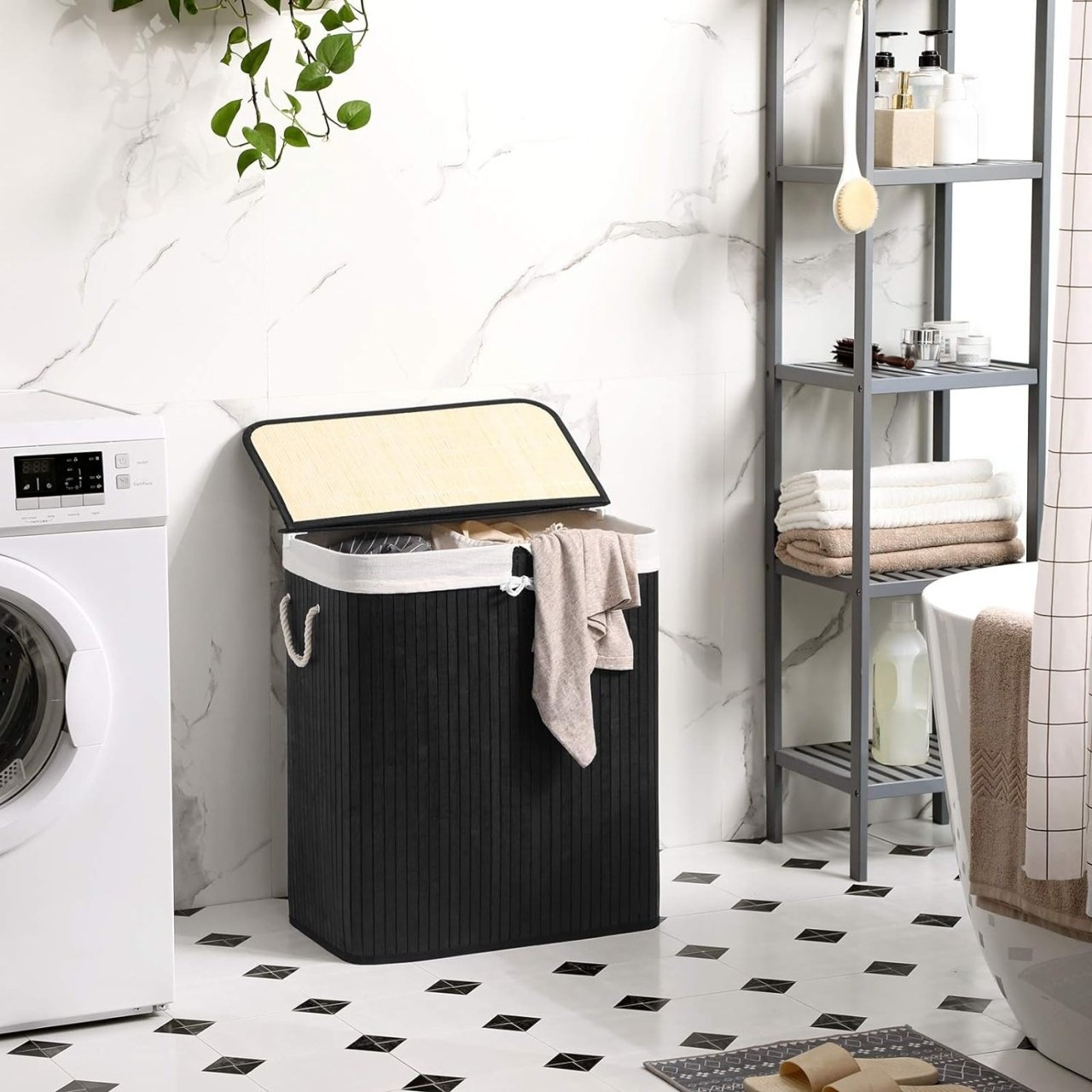 Cos de rufe Songmics Negru 51.5x31.5x61.5 cm - 1 | YEO