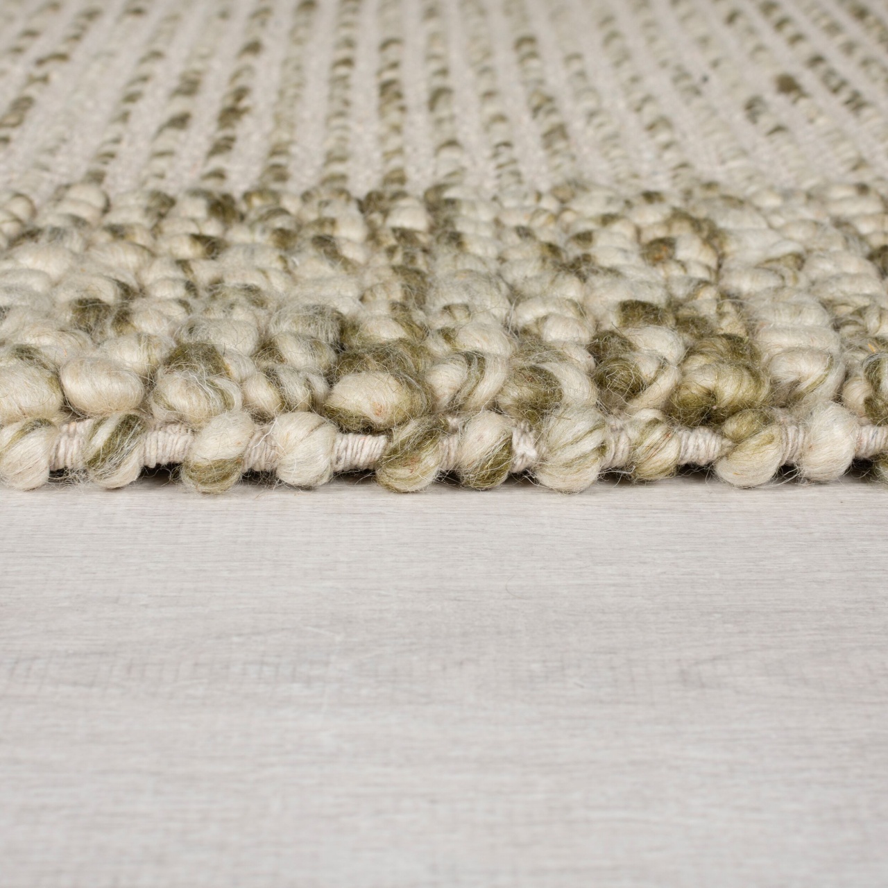 Covor Bobble Wool Border Verde 80X150 cm, Flair Rugs