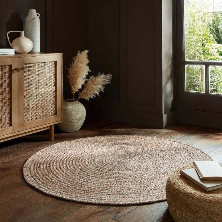 Covor Capri Jute Circle Natural 133X133 cm, rotund, Flair Rugs