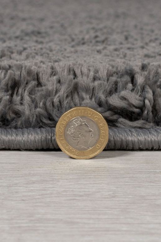 Covor Feather Soft CHARCOAL 133X133 cm, rotund, Flair Rugs