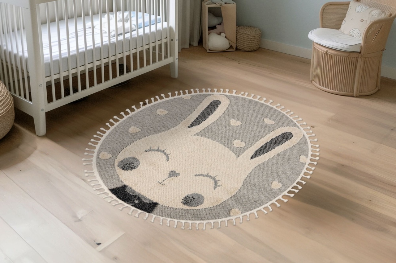 Covor rotund copii Fano Gri 133x133 cm - 2 | YEO