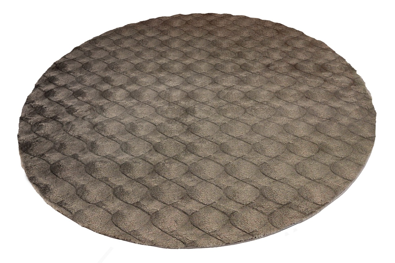 Covor rotund Diamond Cut Gri 200x200 cm - 1 | YEO