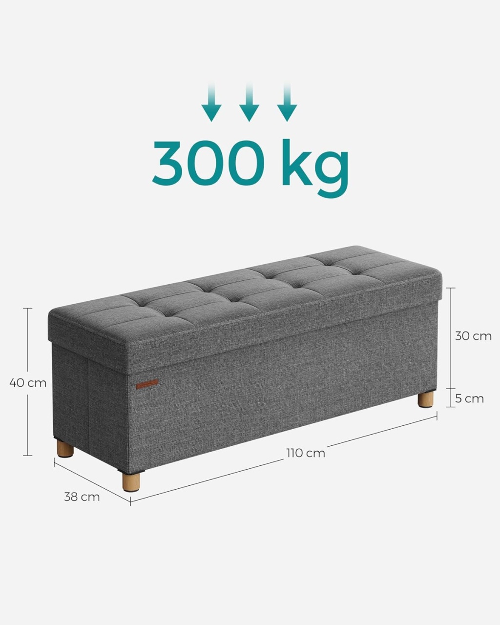 Cufar depozitare Gri Songmics 38 x 110 x 40 cm - 4 | YEO