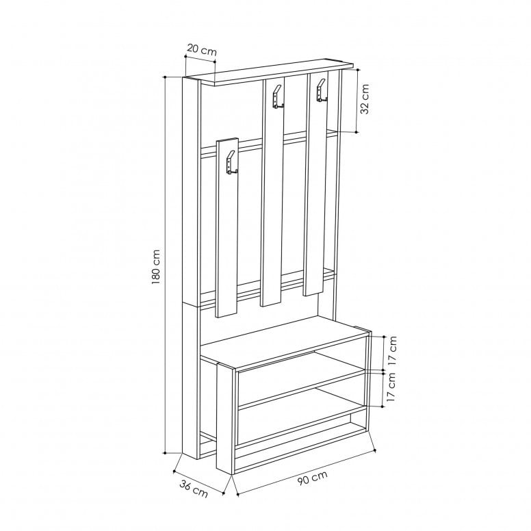 Cuier Chester Alb-Oak - 2 | YEO