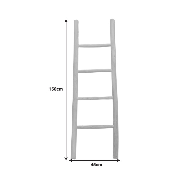 Cuier prosoape tip scara Ladder Boho Pako World Natural 45x6x150 cm - 2 | YEO