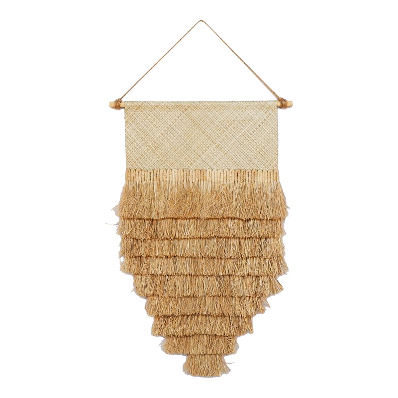 Decoratiune de perete din paie impletite Emol Boho Pako World Natural 40x70x4 cm