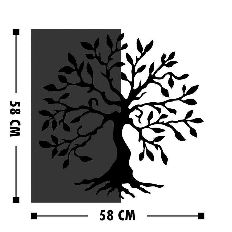 Decoratiune de perete Trelbo, Pako World, Lemn de pin, Natural, 58x3x58 cm