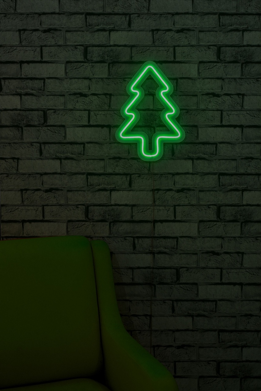 Decoratiune luminoasa LED de perete Christmas Pine Verde 21x30x2 cm - 2 | YEO