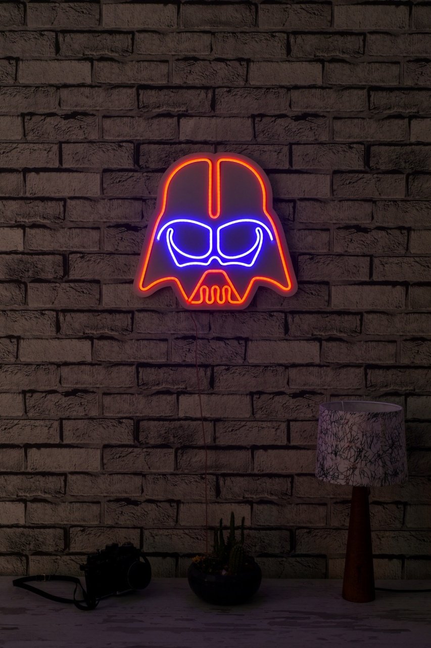 Decoratiune luminoasa LED de perete Darth Vader Rosu 38x36x2 cm - 2 | YEO