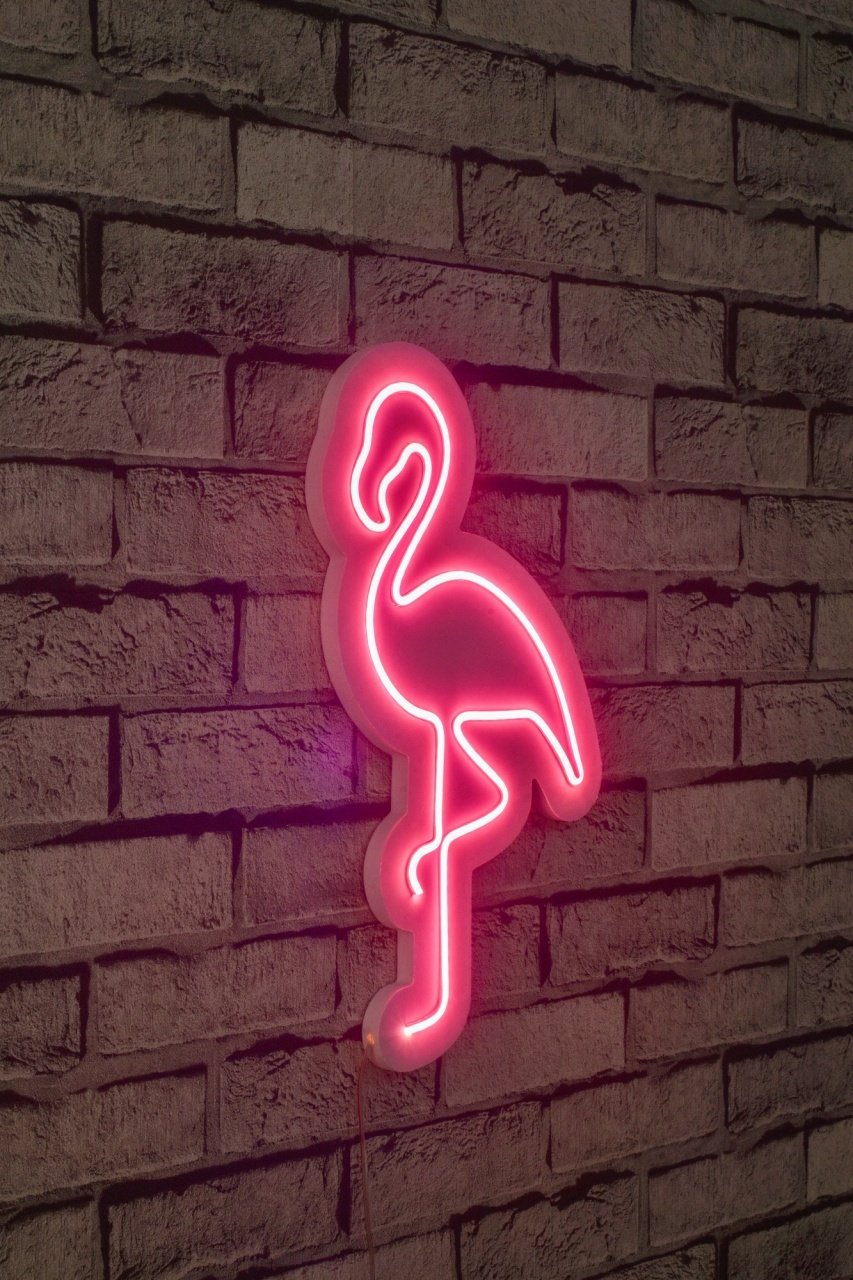 Decoratiune luminoasa LED de perete Flamingo Roz 42x23x2 cm - 1 | YEO