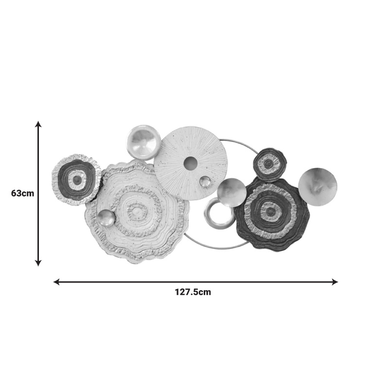 Decoratiune perete din metal Melin Pako World Auriu 127.5x63x6 cm