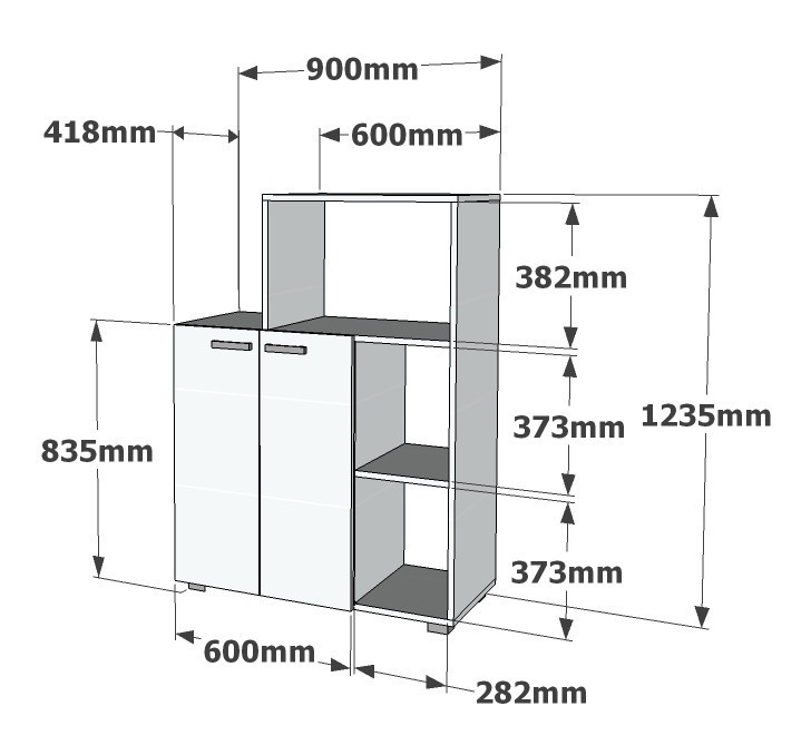 Dulap de bucătărie Pars Alb 60x83.5x41.8 cm