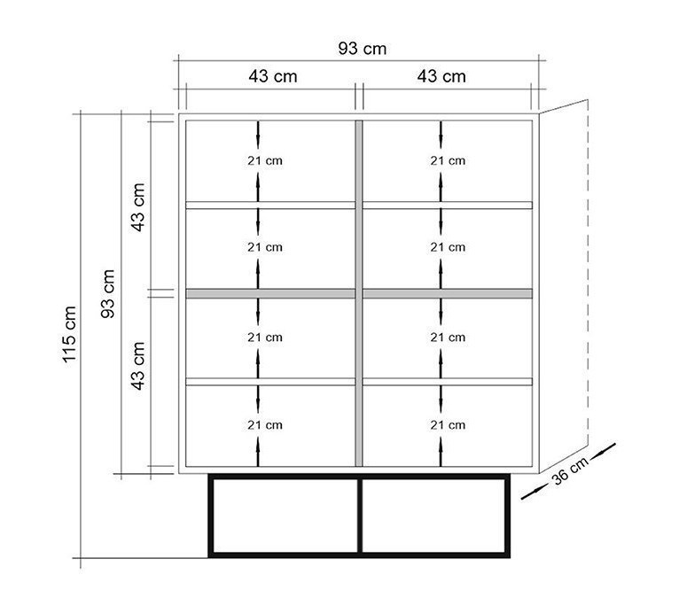 Dulap multifuncțional Quantum Natural 93x115x36 cm