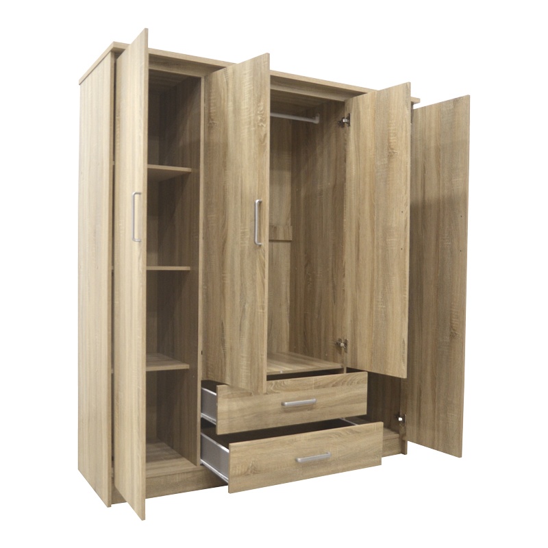 Dulap Olympus, Pako World, 4 usi, Stejar, 159x57x183 cm - 2 | YEO